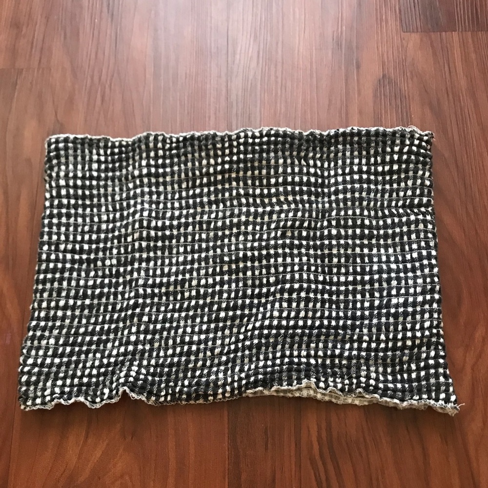 Black and white checkered bandeau top